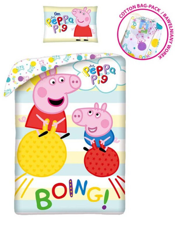 Peppa malac Boing ágyneműhuzat 140×200cm, 70×90 cm