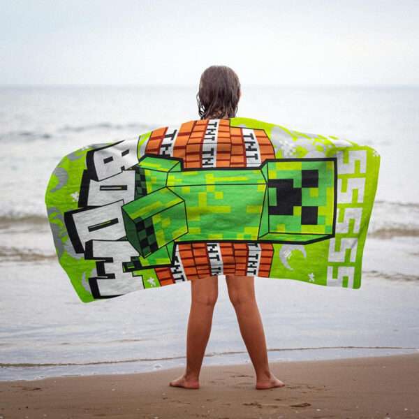 Minecraft Boom fürdőlepedő, strand törölköző 70x140cm (Fast Dry) - Image 5