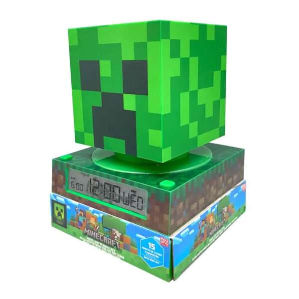 Minecraft Creeper 3D éjszakai lámpa és ébresztőóra - Image 2