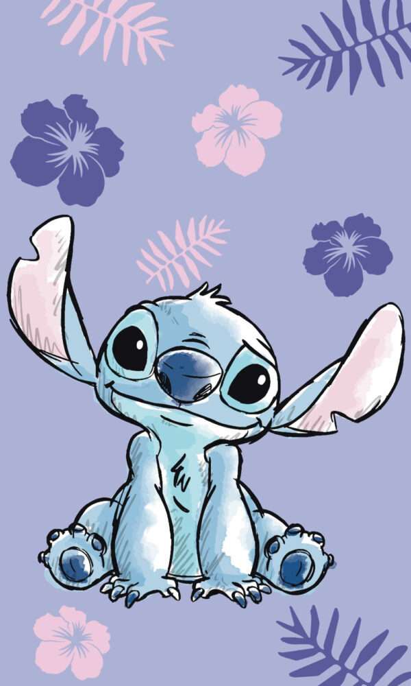 Disney Lilo és Stitch, a csillagkutya Purple kéztörlő, arctörlő, törölköző 30x50cm - Image 2