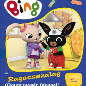 A képen Bing és Coco látható, amint orvososat játszanak a Bing - Ragacsszalag című könyv borítóján.