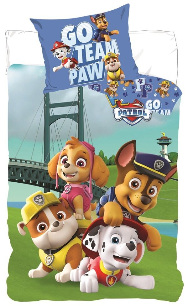 Mancs Őrjárat Go Team Paw gyerek, ovis ágyneműhuzat 100×135cm, 40×60 cm