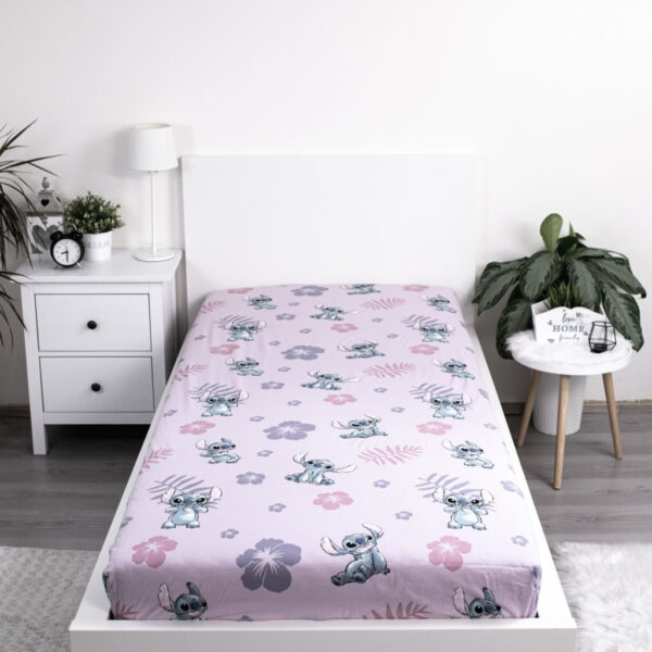 Disney Lilo és Stitch, A csillagkutya Pink gumis lepedő 90x200 cm - Image 2