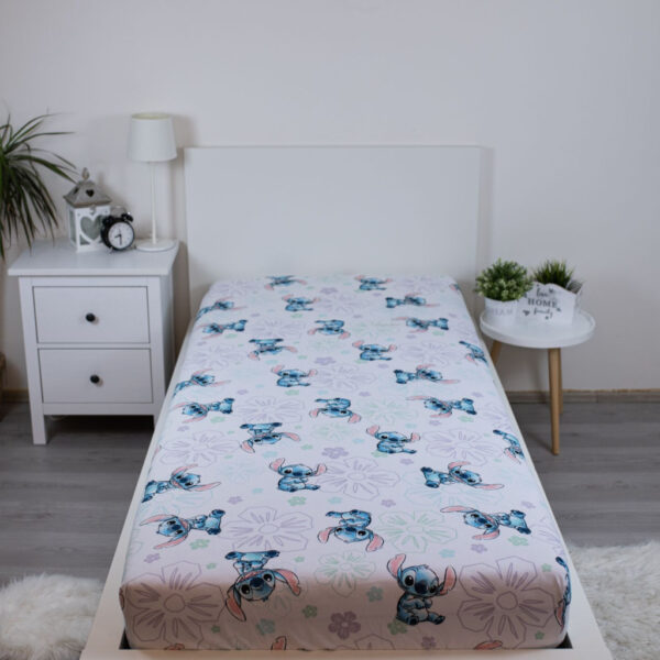 Disney Lilo és Stitch, A csillagkutya Ohana White gumis lepedő 90x200 cm - Image 2