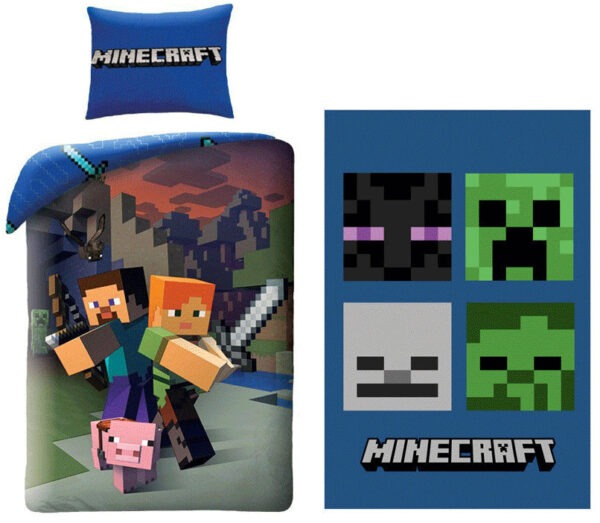 Minecraft Steve and Alex ágyneműhuzat és polár takaró szett - Image 4