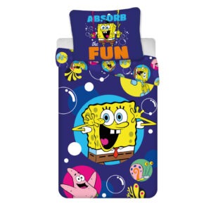 SpongyaBob Fun gyerek, ovis ágyneműhuzat 100×135cm, 40×60 cm