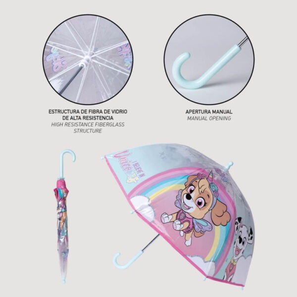 Mancs Őrjárat Believe in Unicorns gyerek átlátszó esernyő Ø71 cm - Image 4