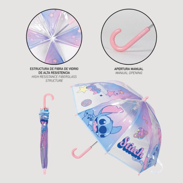 Disney Lilo és Stitch, A csillagkutya Universe gyerek átlátszó esernyő Ø71 cm - Image 4
