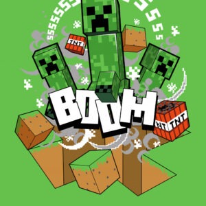 Minecraft Boom Creeper szuper puha polár takaró 100*150cm