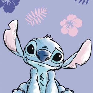 Disney Lilo és Stitch, A csillagkutya Purple fürdőlepedő, strand törölköző 70x140cm