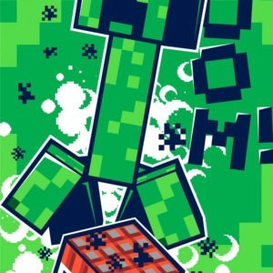 Minecraft fürdőlepedő, strand törölköző Boom 70*140cm