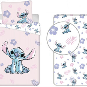 Disney Lilo és Stitch, A csillagkutya Pink ágyneműhuzat és gumis lepedő szett