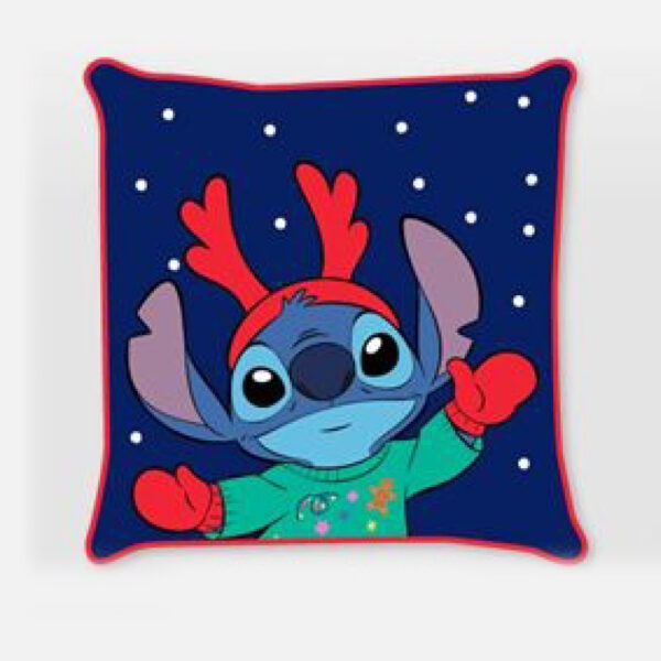 Disney Lilo és Stitch, A csillagkutya Antler Karácsony párnahuzat 40x40 cm Velúr - Image 2