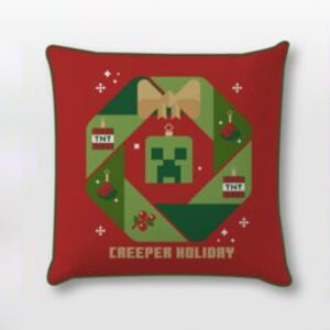 Minecraft Creeper Holiday Karácsony párnahuzat 40x40 cm Velúr