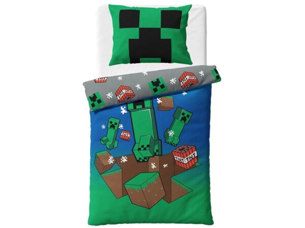 Minecraft Creeper Explode ágyneműhuzat 140×200cm, 70×90 cm