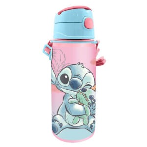 Disney Lilo és Stitch, A csillagkutya Cheeky alumínium szívószálas kulacs akasztóval 600 ml