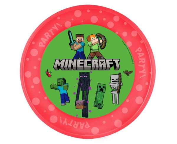 Minecraft Party micro prémium műanyag lapostányér 21 cm