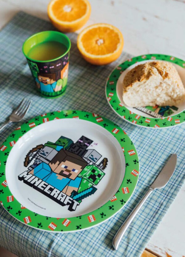 Minecraft Creeper étkészlet, micro műanyag szett, pohárral 260 ml - Image 3