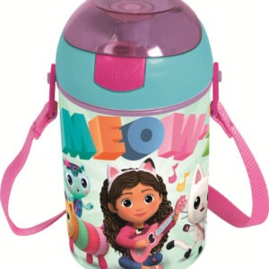 Gabi babaháza Wonderland műanyag szívószálas kulacs akasztóval 450 ml