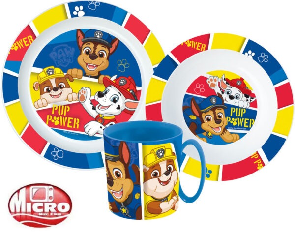 Mancs Őrjárat Pup Power étkészlet, micro műanyag szett bögrével 350 ml - Image 2