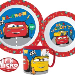 Disney Verdák Lets Race étkészlet, micro műanyag szett bögrével 265 ml