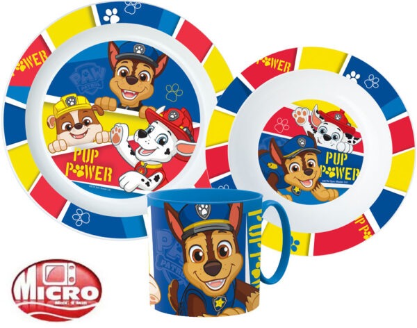 Mancs Őrjárat Pup Power étkészlet, micro műanyag szett bögrével 265 ml - Image 2