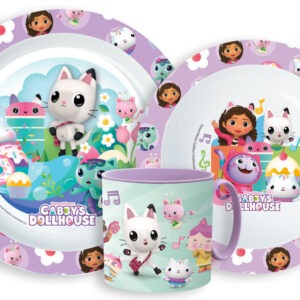 Gabi babaháza Wonderland étkészlet, micro műanyag szett bögrével 265 ml