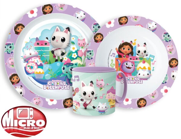 Gabi babaháza Wonderland étkészlet, micro műanyag szett bögrével 265 ml - Image 2