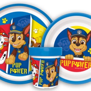 Mancs Őrjárat Pup Power csúszásmentes étkészlet, micro műanyag szett