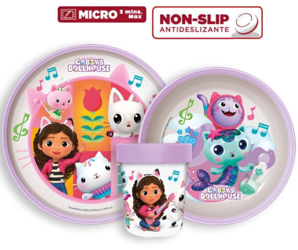 Gabi babaháza Wonderland csúszásmentes étkészlet, micro műanyag szett - Image 2