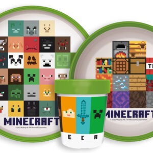 Minecraft csúszásmentes étkészlet, micro műanyag szett