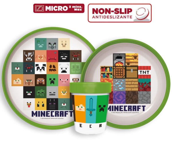 Minecraft csúszásmentes étkészlet, micro műanyag szett - Image 2