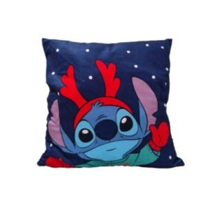 Disney Lilo és Stitch, A csillagkutya Antler Karácsony párnahuzat 40x40 cm Velúr