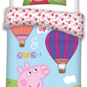 Peppa malac Hot-air Balloon gyerek, ovis ágyneműhuzat 100×135cm, 40×60 cm