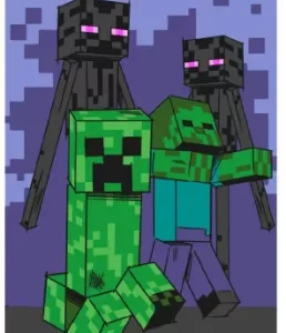 Minecraft Sketch Mobs fürdőlepedő, strand törölköző 70x140cm