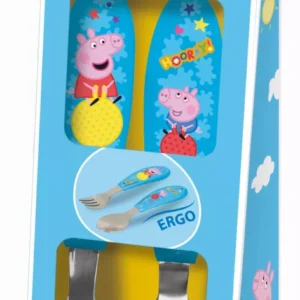 Peppa malac Hooray fém ergo evőeszköz készlet - 2 darabos