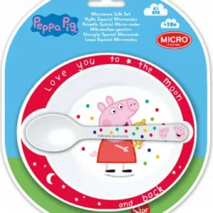 Peppa malac baba micro mélytányér + kanál szett
