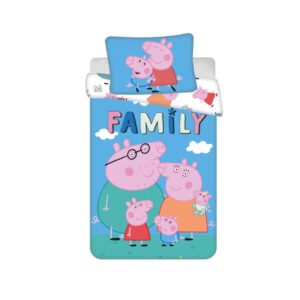 Peppa malac Big Pig Family gyerek, ovis ágyneműhuzat 100×135cm, 40×60 cm