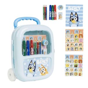Bluey írószer matrica rajz szett gurulós táskában