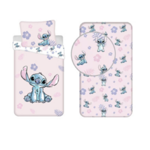 Disney Lilo és Stitch, A csillagkutya Pink ágyneműhuzat és gumis lepedő szett