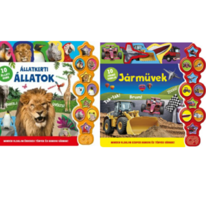 Hallgasd meg a hangomat! – Állatkerti állatok + Járművek - könyvcsomag