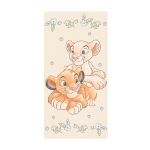 Disney Az Oroszlánkirály Simba & Nala fürdőlepedő, strand törölköző Yellow 70*140cm