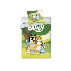 Bluey Family Snuggle gyerek, ovis ágyneműhuzat 100×135cm, 40×60 cm